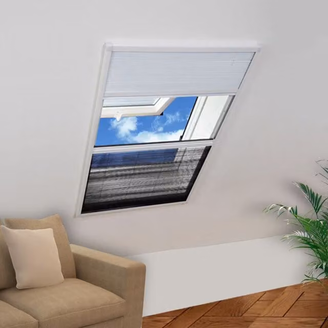Berkfield Home Black Pleated Insect Screen for Windows with Aluminium Frame, W: 80 cm, H: 120 cm