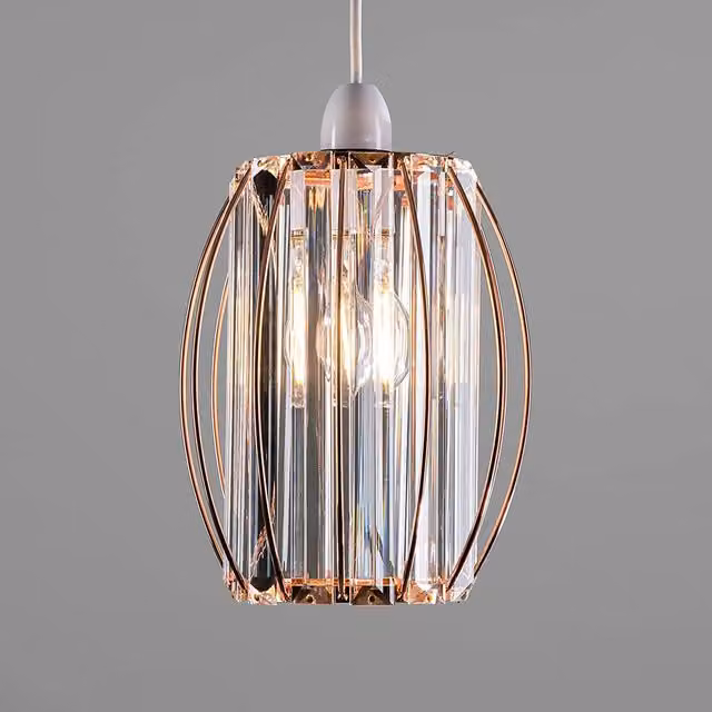 Giggi Modern Cylinder K9 Crystal Light Shade in Rose Gold
