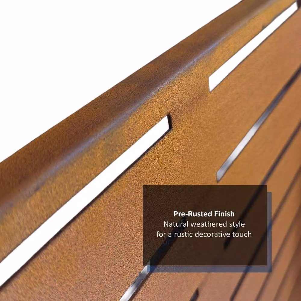 Nicoman Metal Outdoor Privacy Screen with Freestanding Stand in Brown and Multicolour, H: 180 cm x W: 90 cm x D: 40 cm – 4