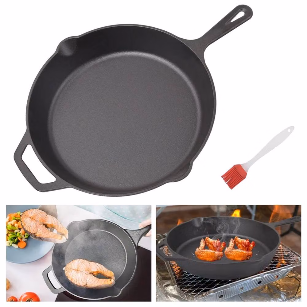 EONLION Pre-Seasoned Cast Iron 10 inch Steak Pan, Black – 4