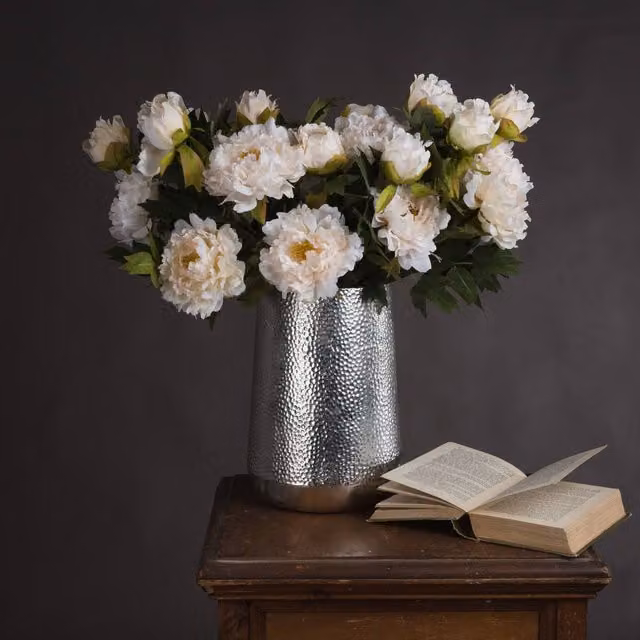 Hill Interiors White Peony Artificial Floral Tabletop Decoration – 2