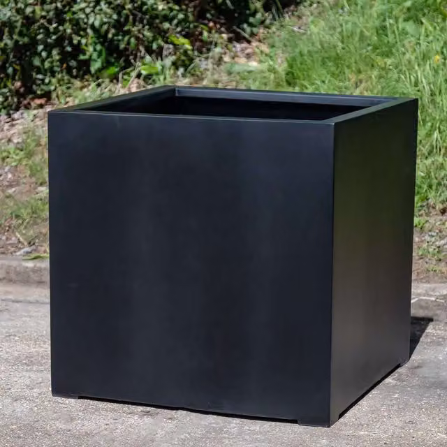 Primrose Black Stone Composite Cube Planter Tub