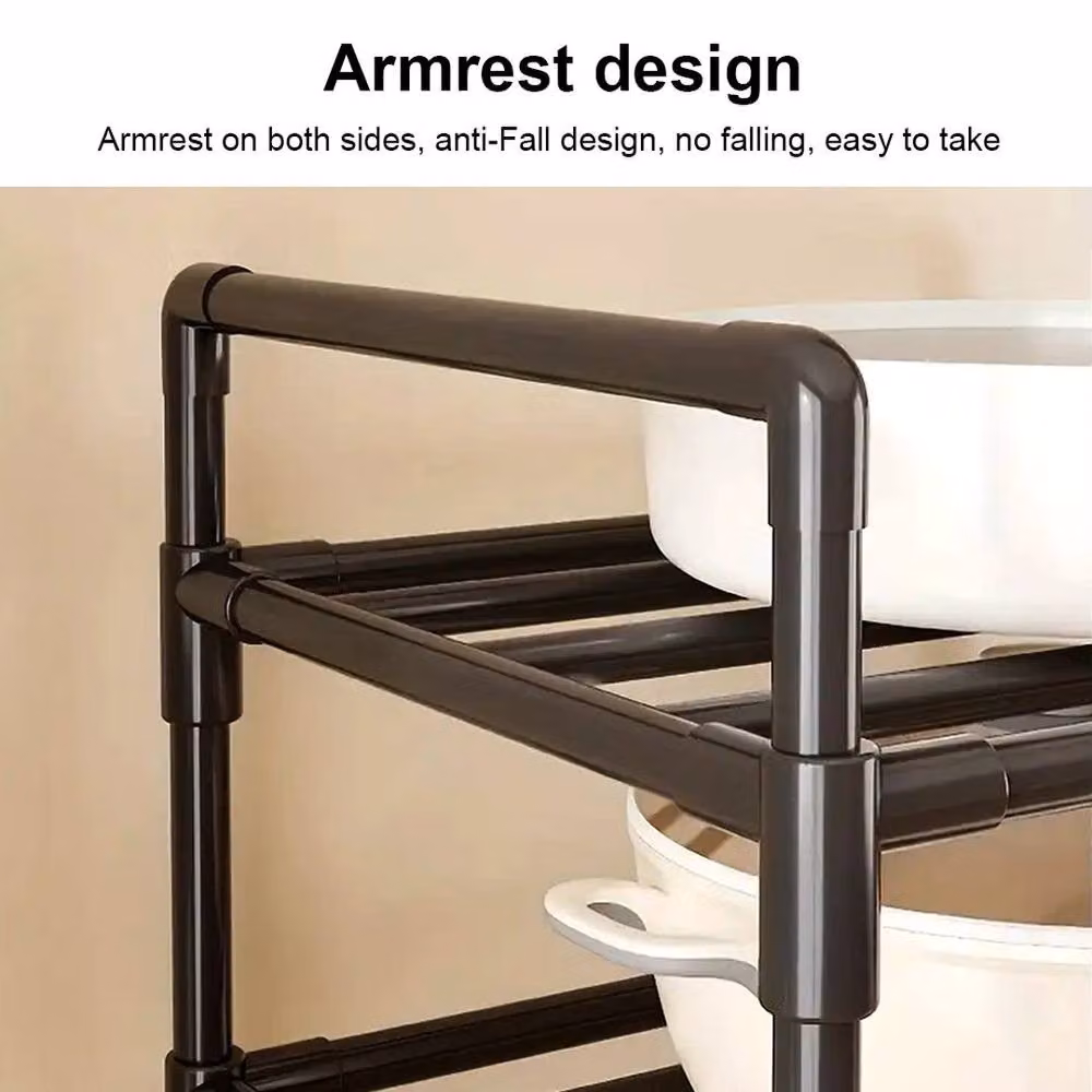 PAWNORA 6 Tier Heavy Duty Metal Utility Storage Rack in Matt Black – 4