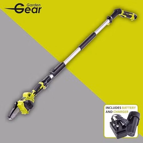 Garden Gear 12V 2-in-1 Telescopic Chainsaw and Handheld Cordless Mini Pole Saw with 2.0Ah Lithium-Ion Battery in Green – 7