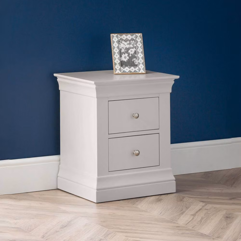 Cheshire Ardena 2 Drawer Bedside Unit in Light Grey – 2
