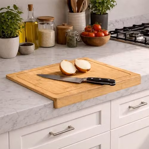 Carter & Clay Brown Bamboo Rectangular Cutting Board with Juice Groove – 2
