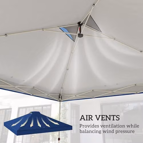 Outsunny Blue Oxford Fabric Pop Up Gazebo Replacement Canopy Cover with UPF 50+ Protection, W: 300 cm x D: 300 cm – 4