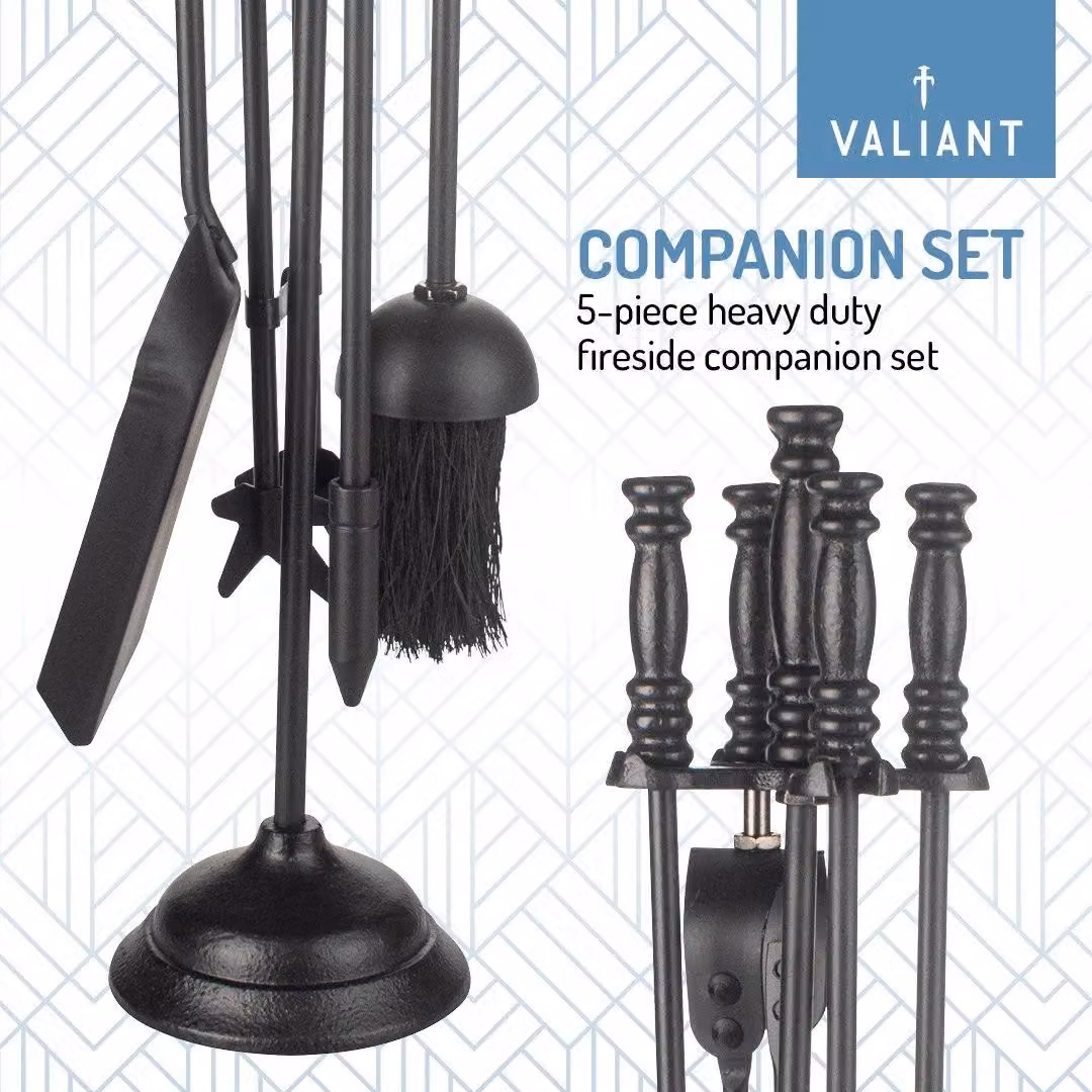Valiant 5-Piece Fireside Companion Tool Set in Black – 2