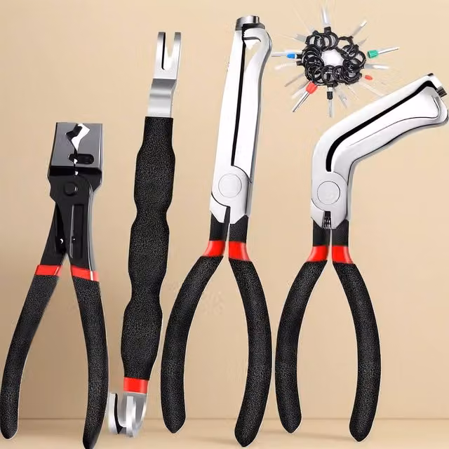 Nordara 3-Piece Car Electrical Disconnect Pliers Connector Repair Tool Set in Black
