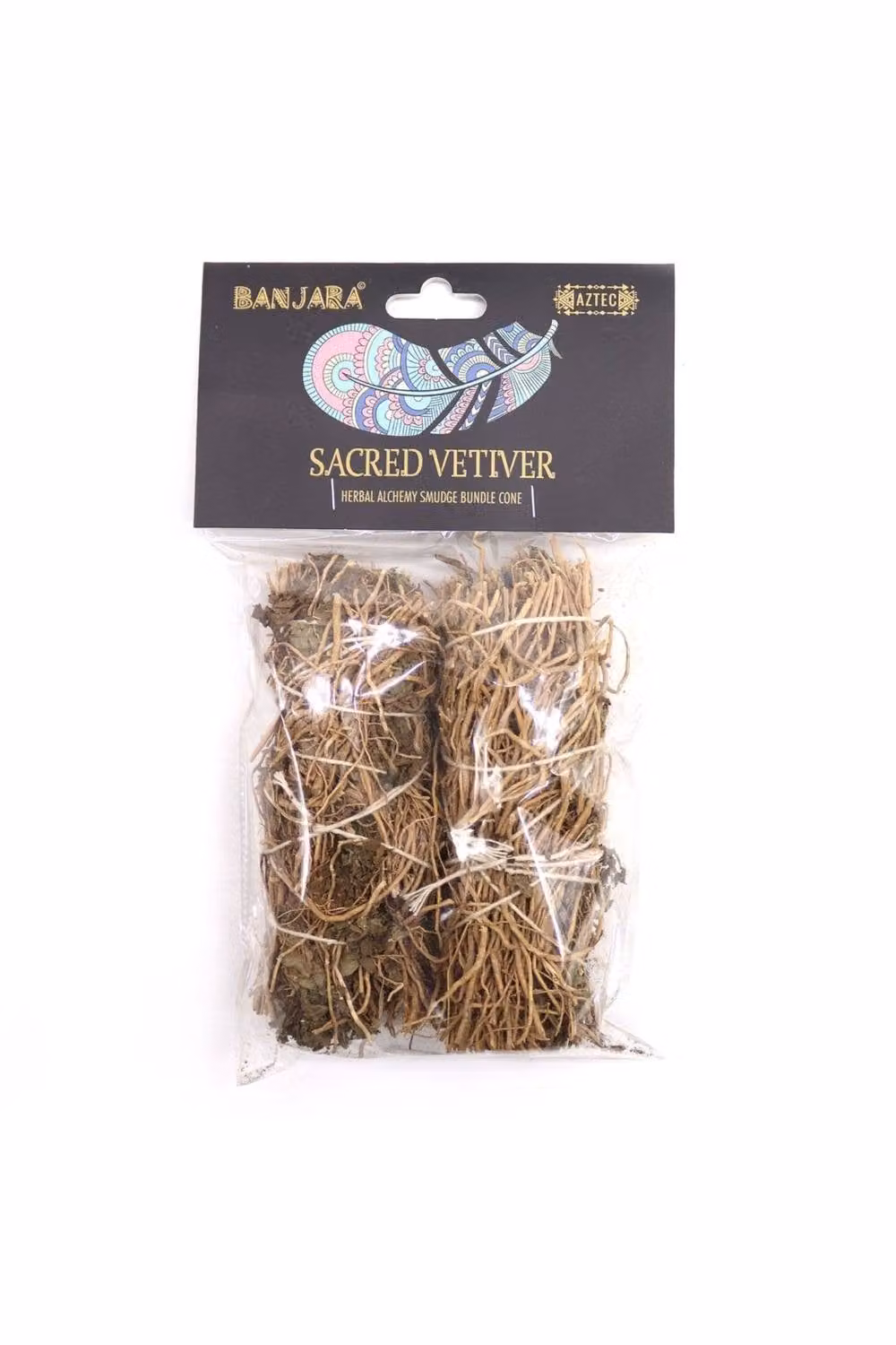 KDMD Vetiver Banjara Smudge Stick for Grounding and Relaxation, 2 Pack, Brown – 1