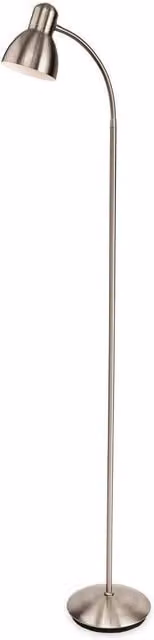 Netlighting Morgan Adjustable 1 Light Floor Lamp in Grey Brushed Steel with E27 Fitting