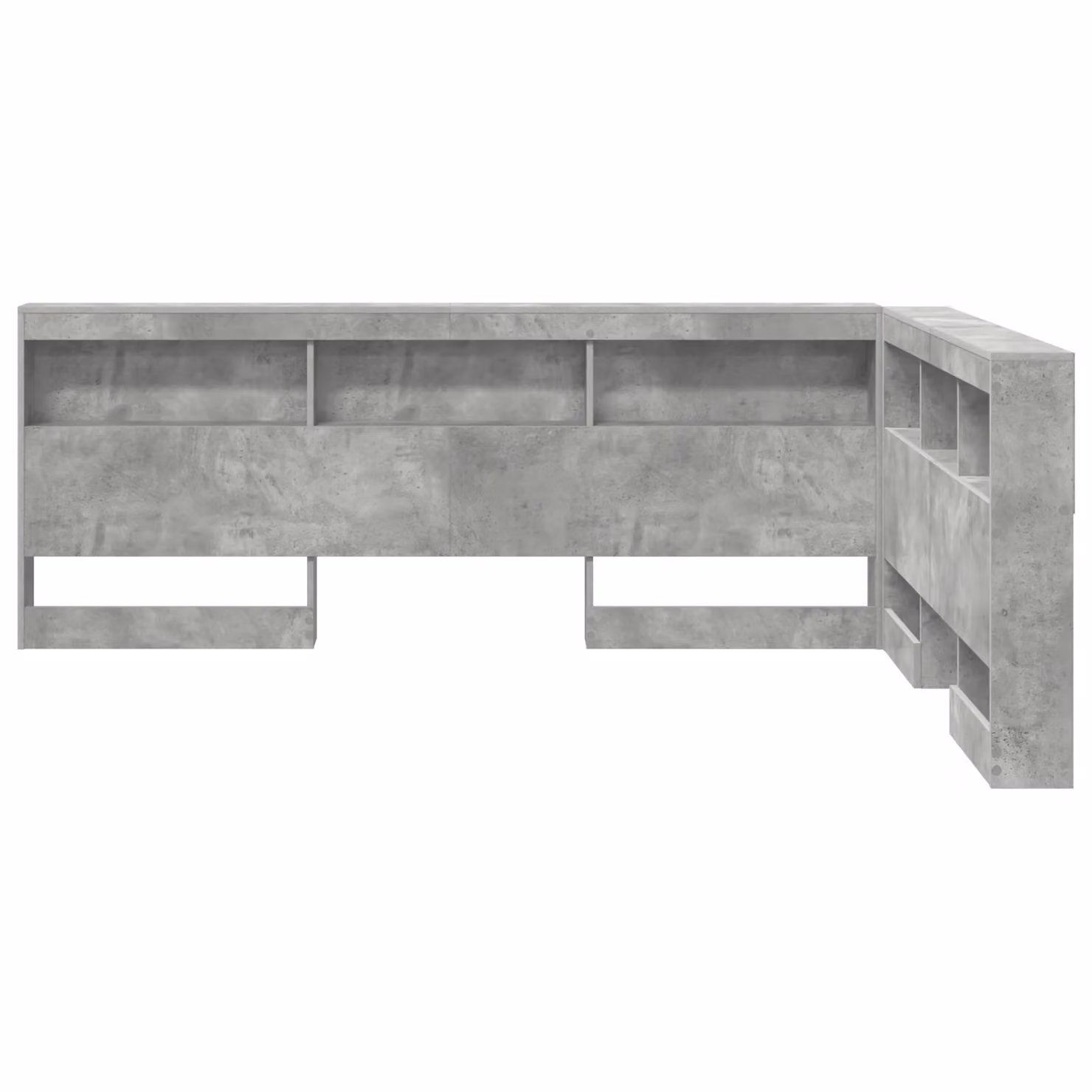 Berkfield Home Storage Headboard with Integrated Shelf in Concrete Grey, 150 cm – 2