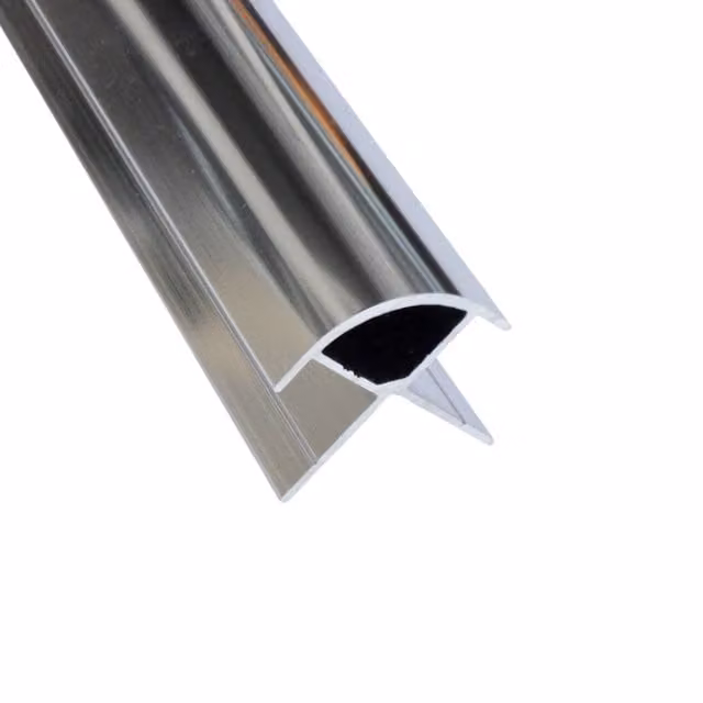 Wetwall Silver Stainless Look 10mm Laminate Wall Panel External Corner Trim, Length: 2420mm