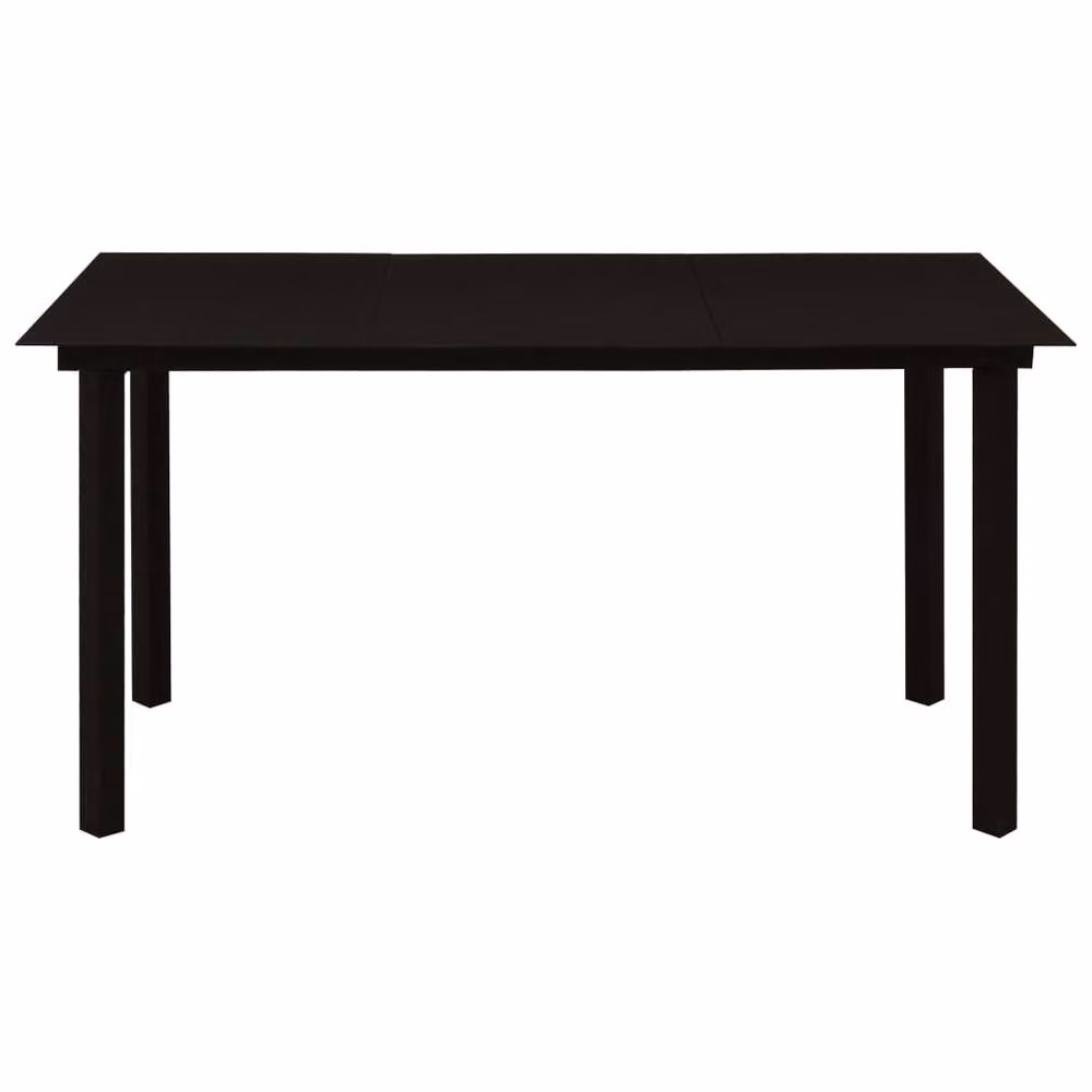 Berkfield Home Modern Garden Dining Table in Black Steel and Glass, W/D/H: 150 x 80 x 74 cm – 2