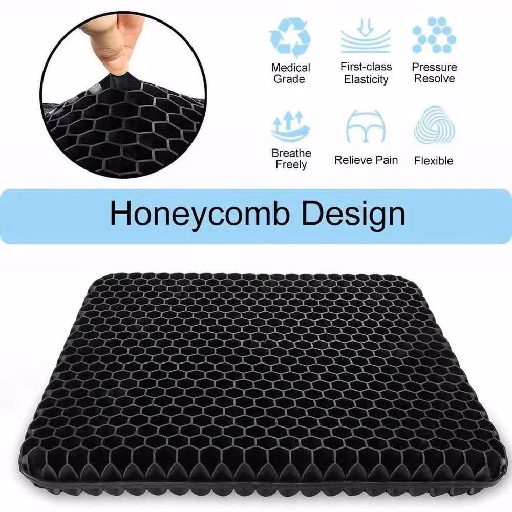 NESTLUNE Orthopaedic Ergonomic Gel Seat Cushion for Adults in Black, W: 100 cm x L: 190 cm – 3