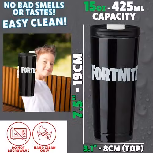 Get Trend Fortnite Insulated Stainless Steel Tumbler, Black, 425 ml – 6