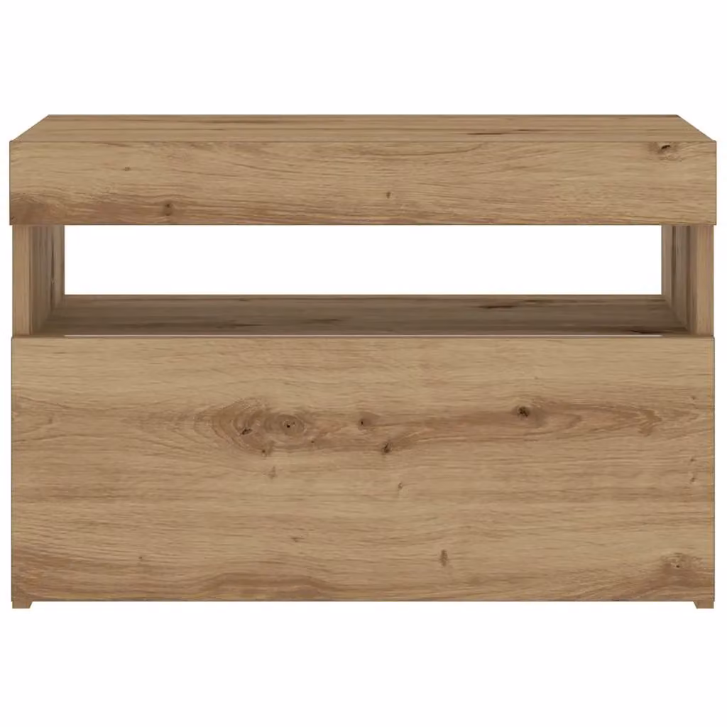 Berkfield Home Modern Bedside Cabinet with Integrated LED Lights in Artisan Oak Brown, W: 60 cm, D: 35 cm, H: 40 cm – 2