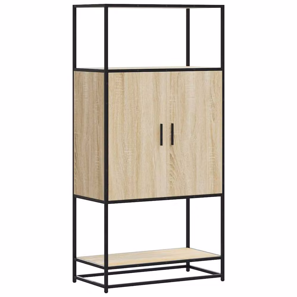 Berkfield Home Sonoma Oak Highboard in Light Brown, W/D/H: 68 x 35 x 139 cm – 2