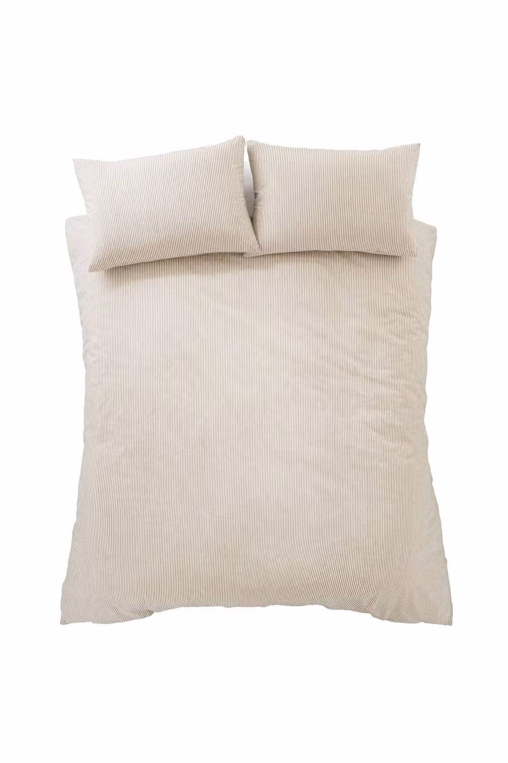 Pineapple Elephant Cotton Rich Narrow Woven Stripe Duvet Cover Set in Brown, Size: 140 x 200 cm – 2