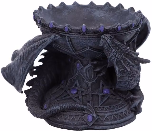 Nemesis Now Anne Stokes Dragon Beauty Crystal Ball Holder, Black and Purple, Height: 18 cm