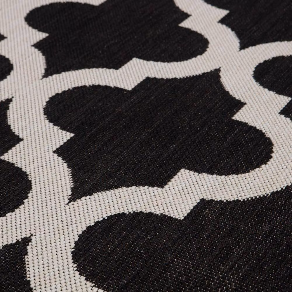 THE RUGS Moroccan Outdoor and Indoor Garden Patio Rug in Black, W/D/H: 140 x 200 cm – 2