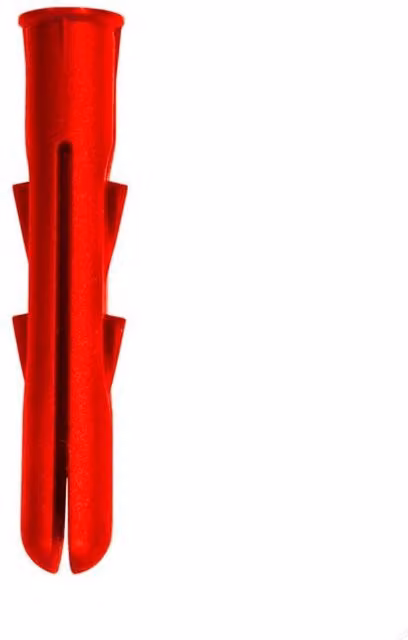 Securfix Red Plastic Wall Plugs for Concrete, Pack of 100
