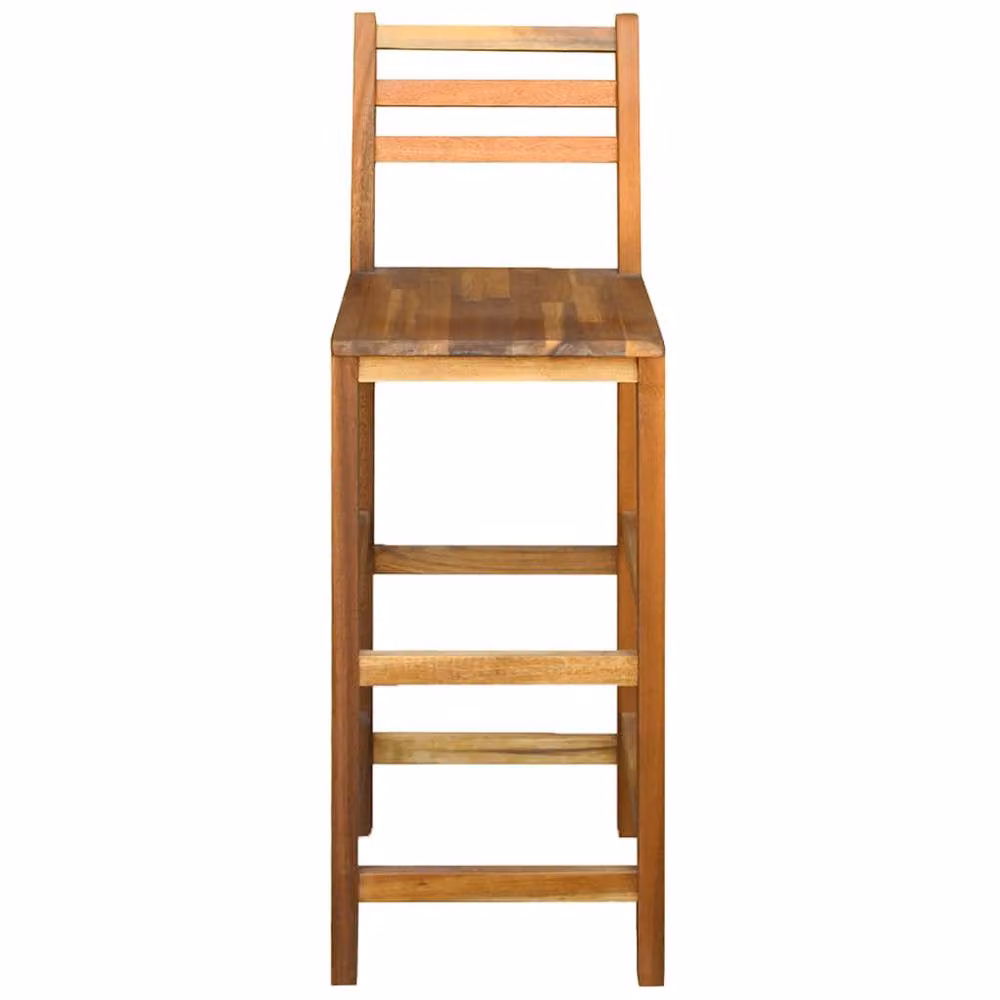 Berkfield Home Set of 2 Classic Acacia Wood Bar Chairs in Brown – 3