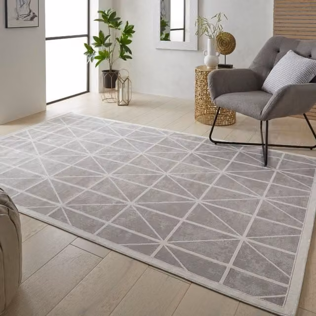 The Rug Shop UK Grey Checkerboard Modern Machine Woven Area Rug W/D/H: 160 x 230 cm – 1