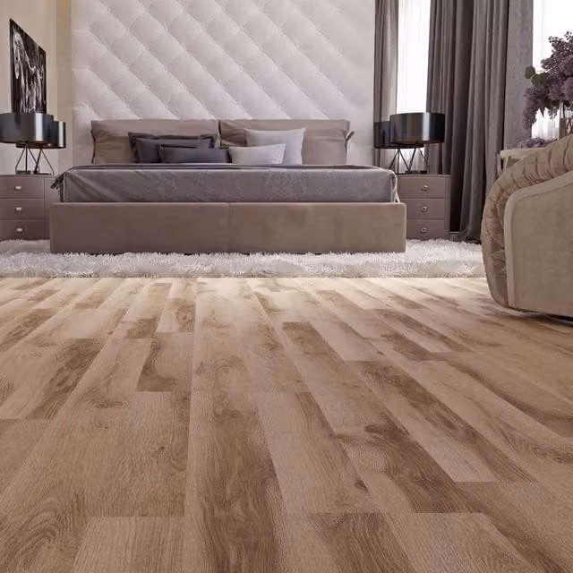 Livingandhome Self-adhesive Rustic Wood Look PVC Plank Flooring, Brown