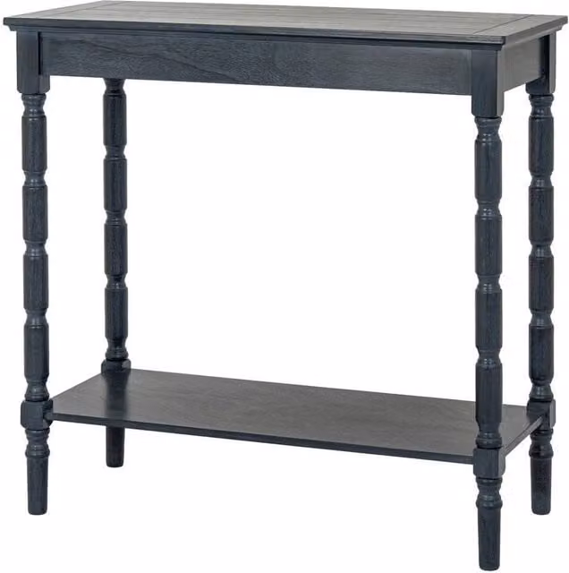 Lemon Pavilion Contour Collection Modern Geometric Wood Console Table, Black, W80 x D35 x H80 cm – 1