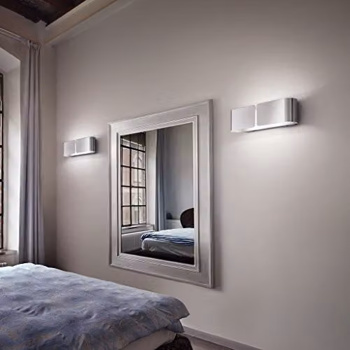 Netlighting Clip Large Silver Metal Wall Light with 2 E27 Bulbs for Indoor Use – 2