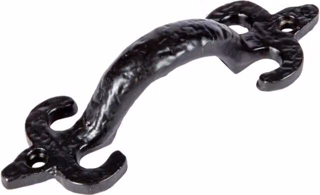 Hammer and Tongs Antique Fleur De Lis Iron Door Handle in Matt Black – 1