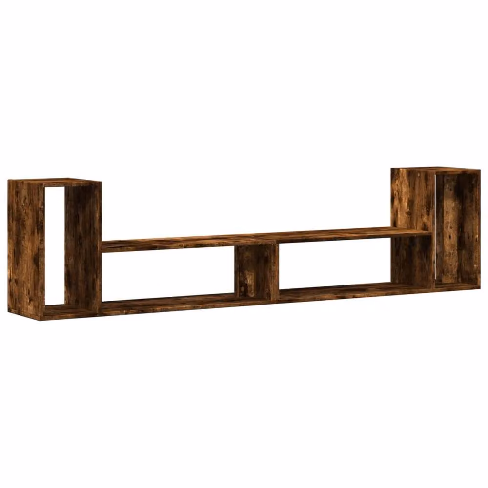 Berkfield Home Set of 2 Smoked Oak TV Cabinets in Brown, W/D/H: 100 x 30 x 50 cm – 2