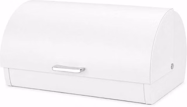 PAWNORA Airtight Bread Bin with Roll Top Lid, White