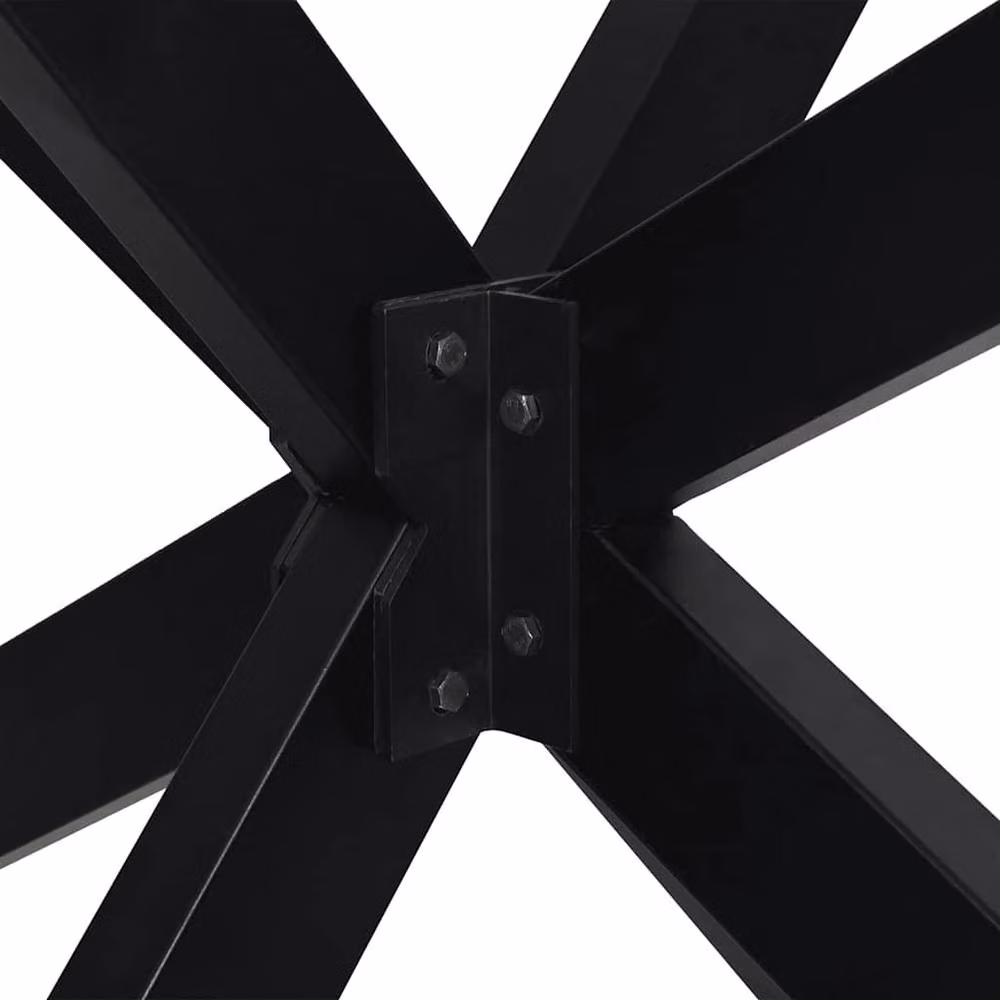 Berkfield Home Spider Shape Dining Table Leg in Matt Black Steel, W: 120 cm, D: 68 cm, H: 72-73 cm – 3