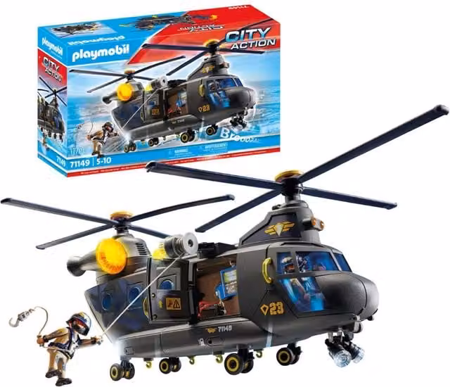 Playmobil Tactical Unit Rescue Aircraft in Black