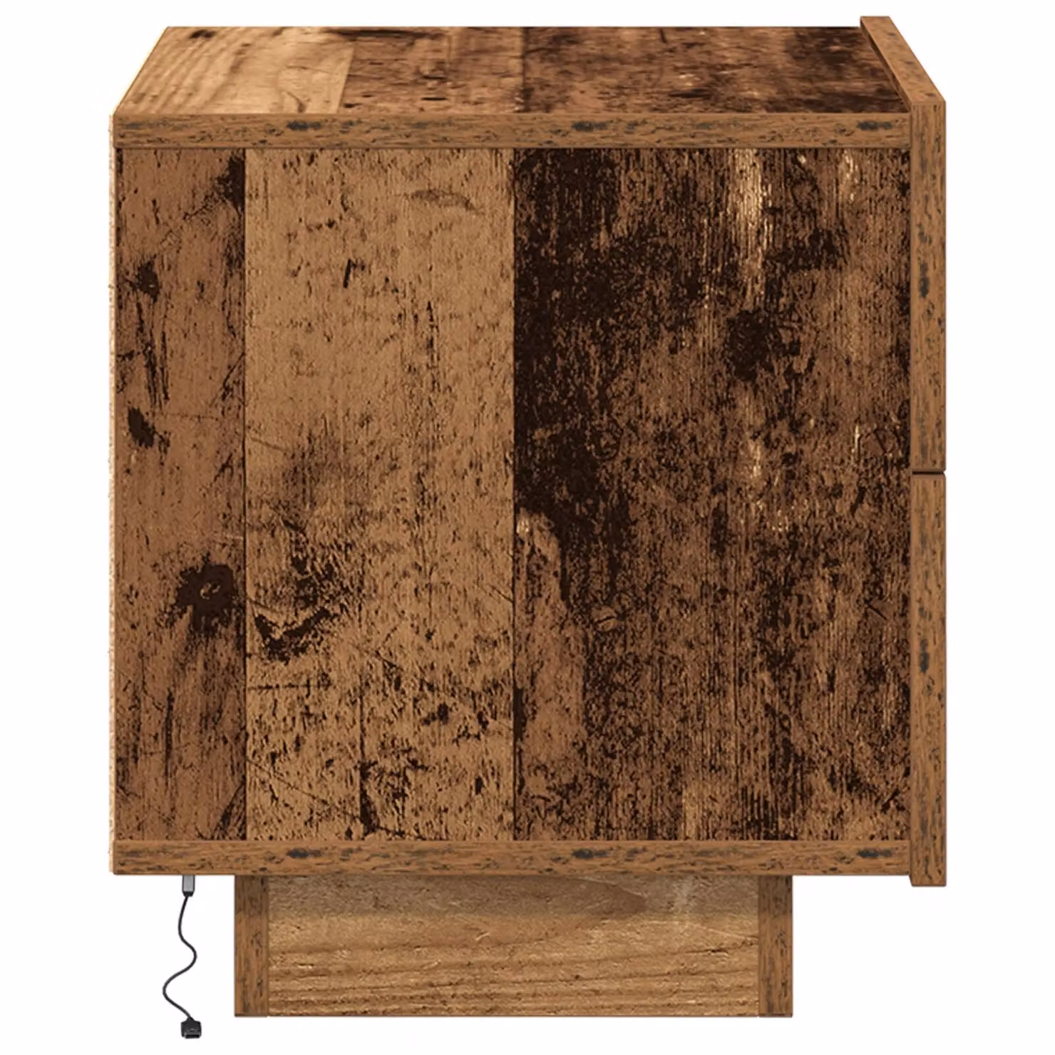 Berkfield Home Bedside Cabinet with Integrated LED Lights in Brown Old Wood, W: 100 cm, D: 36 cm, H: 49 cm – 4