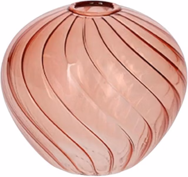 Kingsbury Gifts Pink Glass Swirl Pattern Decorative Bud Vase, Height: 7 cm