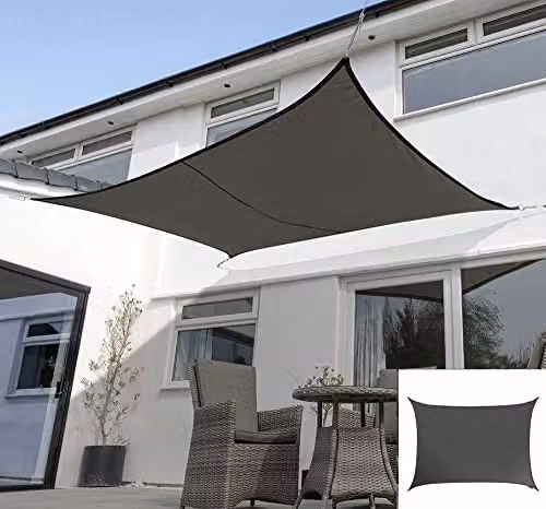 Primrose Waterproof Polyester Garden Sun Shade Sail Canopy in Grey with UPF 50+ Protection – 4