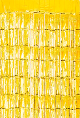 Netagon Metallic Tinsel Curtain, Gold, W: 100 cm, H: 250 cm – 1