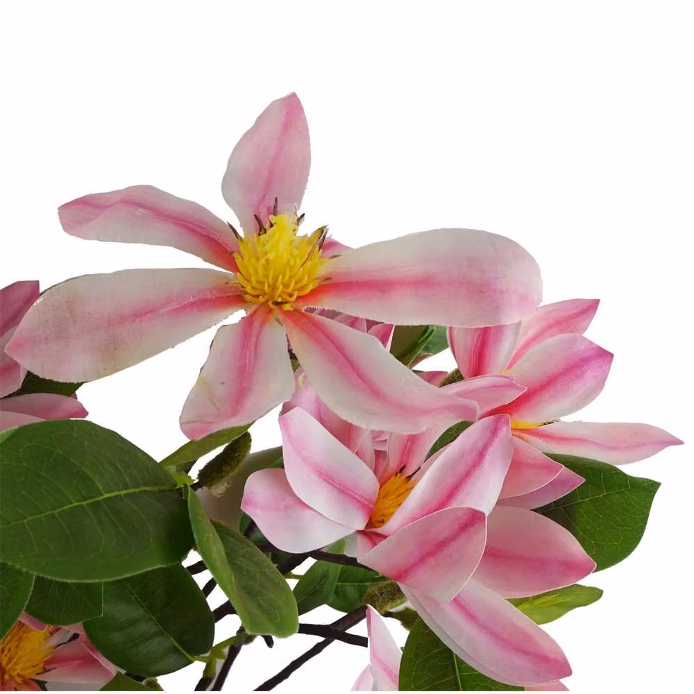 Leaf Pink Magnolia Artificial Floral Spray, Pack of 6, Length: 100 cm – 2