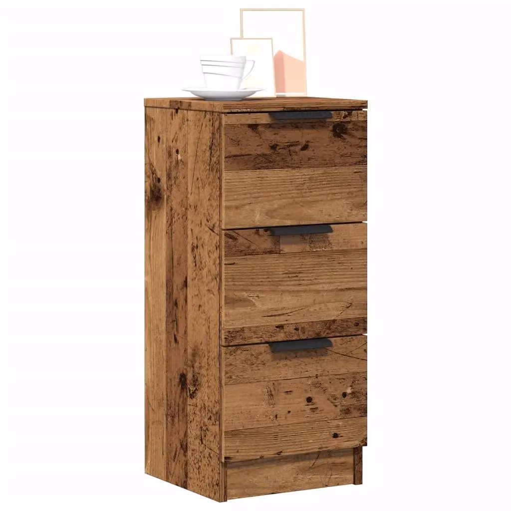 Berkfield Home Set of 2 Rustic Old Wood Sideboards in Brown, W/D/H: 30 x 30 x 70 cm – 3