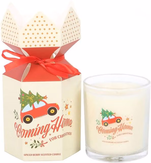 Something Different Coming Home for Christmas Spiced Berry Scented Votive Candle, White