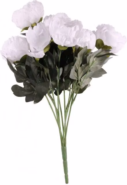 KDMD White King Peony Artificial Flower Bunch