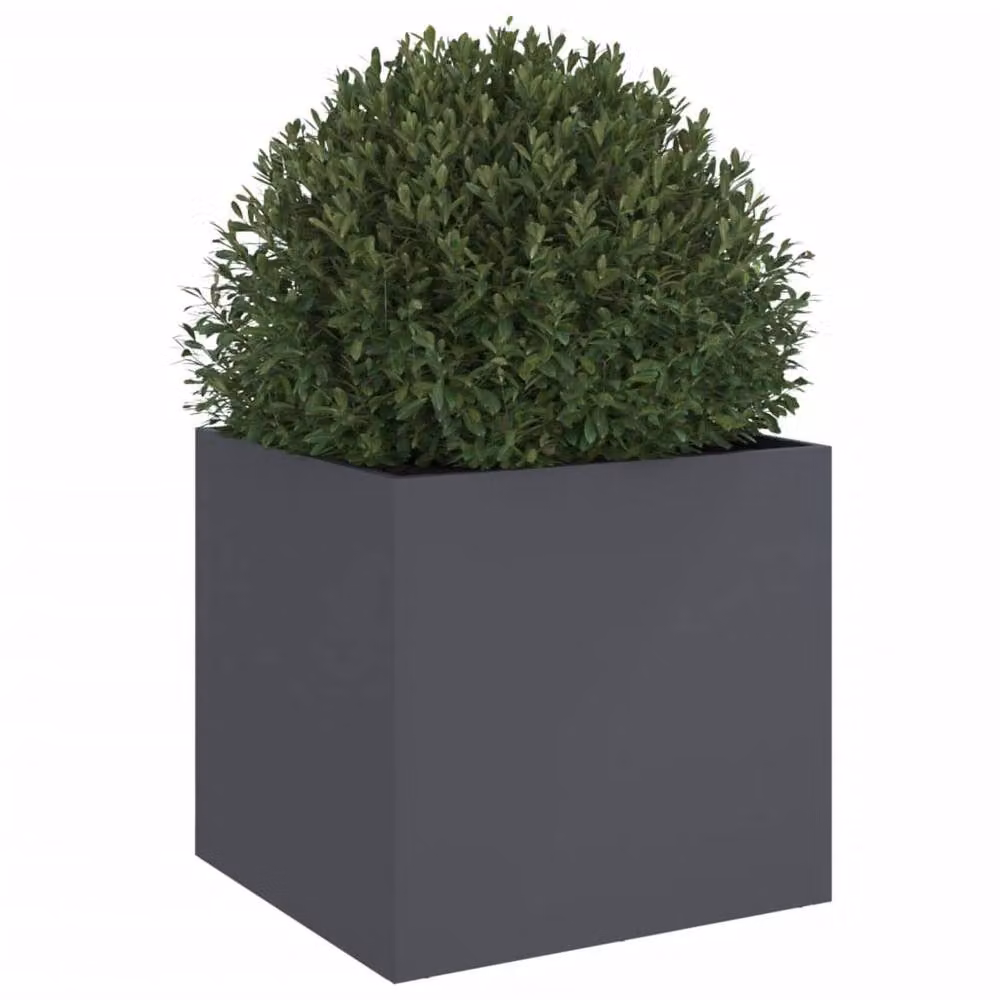 Berkfield Home Steel Planter Tub in Anthracite Grey, W: 49 cm, D: 47 cm, H: 46 cm – 4