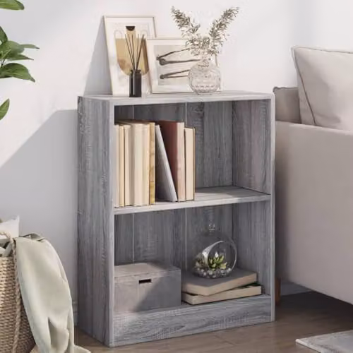 vidaXL Grey Sonoma Bookcase in MDF, W/D/H: 60 x 24 x 76 cm – 2
