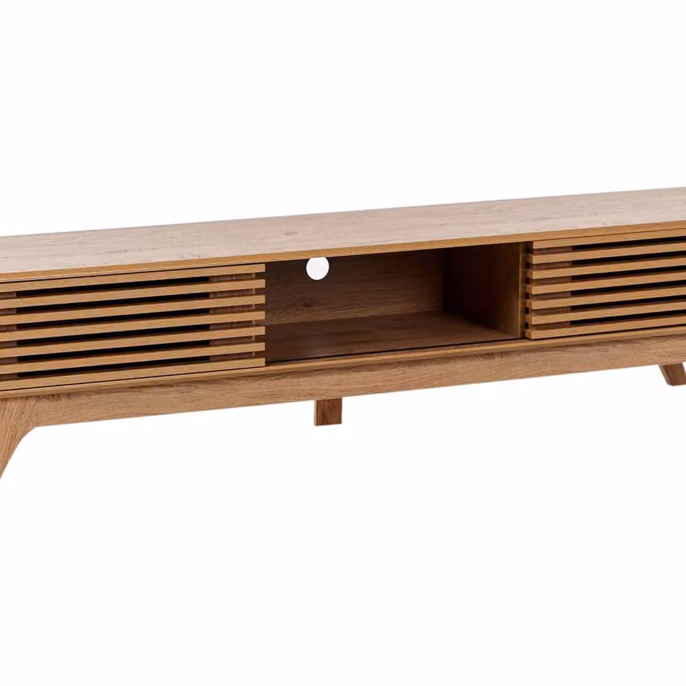 Wyld and Coco Zenith TV Stand in Brown MDF, W: 180 cm, D: 40 cm, H: 44 cm – 2