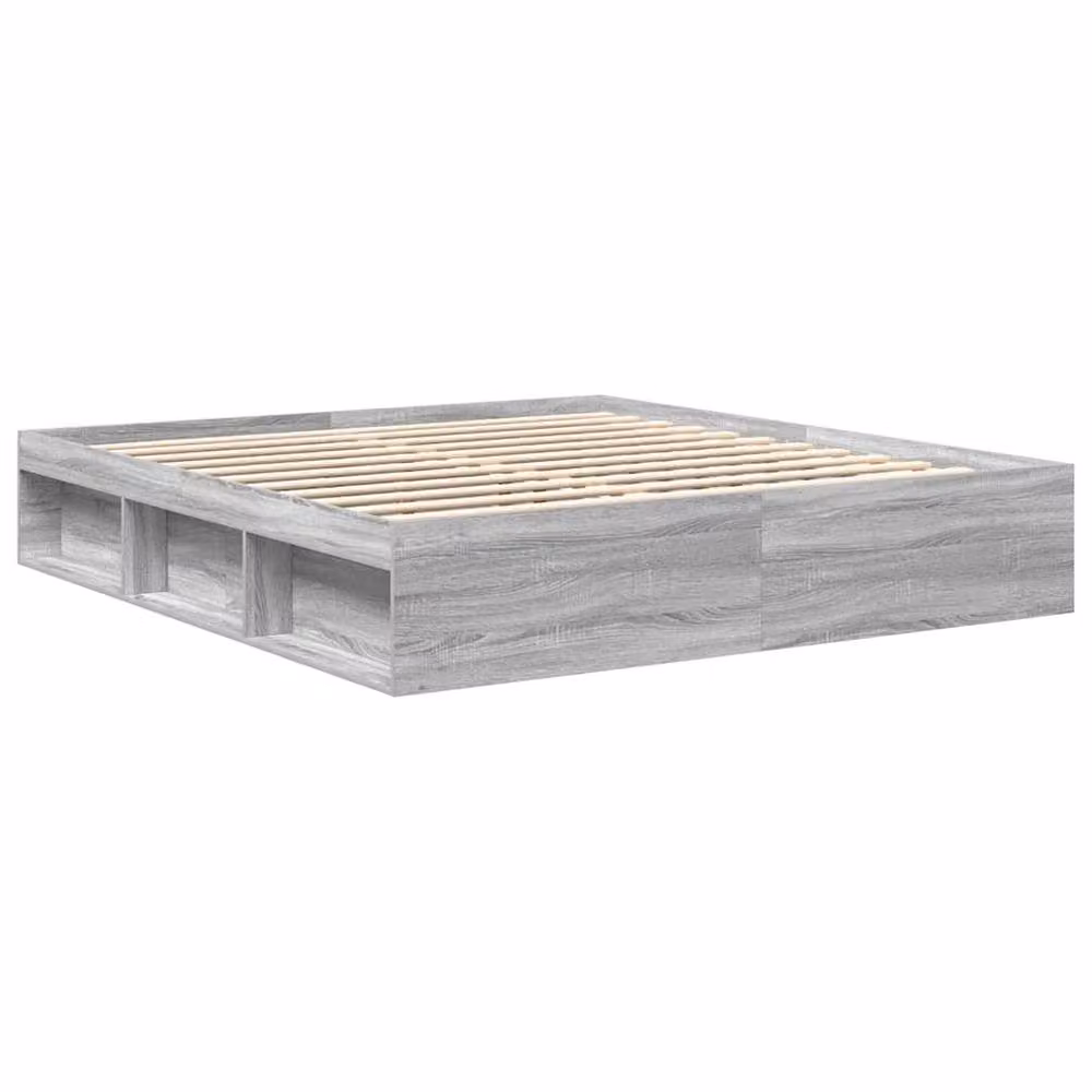 Berkfield Home Grey Sonoma Super King Size Bed Frame with Side Compartments W/D/H: 180 x 200 cm – 2