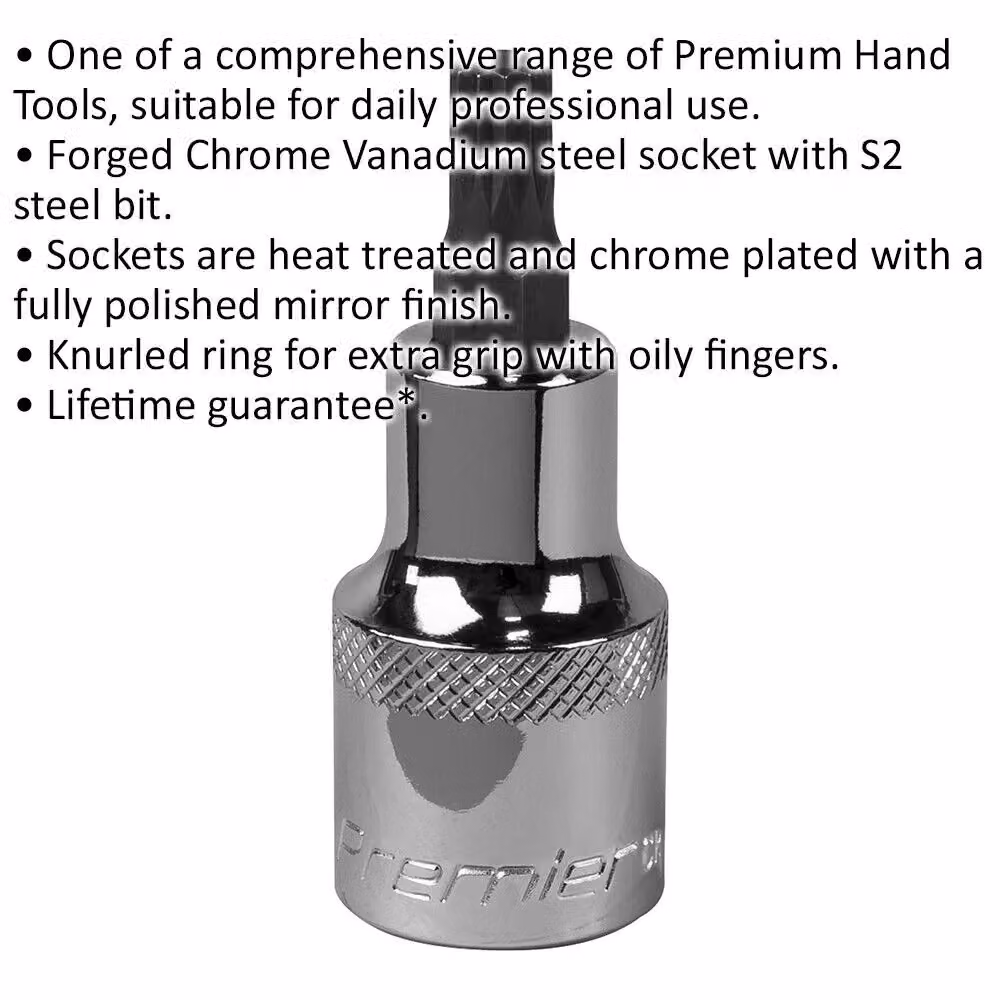 Loops M7 Forged Spline Socket Bit 1/2 Inch Square Drive Stainless Steel Silver and Multicolour – 2