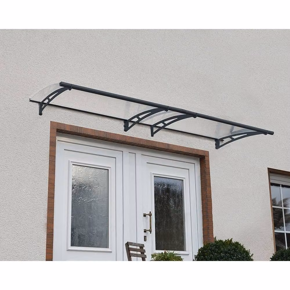 Palram Aquila Door Awning Canopy 3000 in Transparent Acrylic and Galvanised Steel – 2